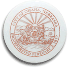 City of Omaha seal in glass